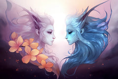 Illustration pour diamond painting de deux Elfes