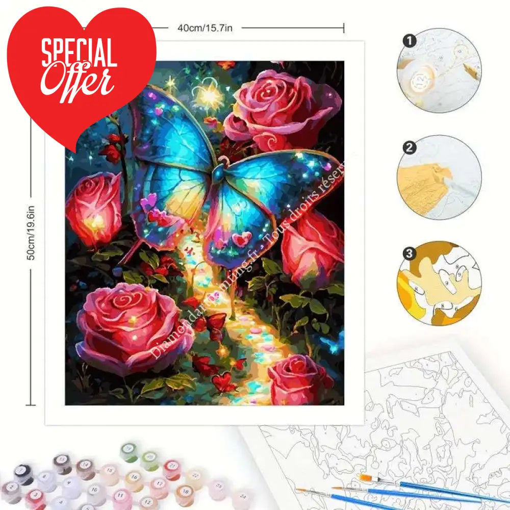 Kit Peinture par Numéros - Papillon multicolores - Peinture par numéros France