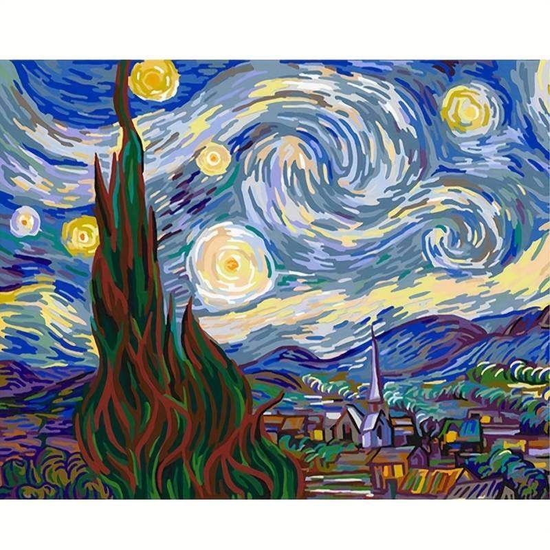 Kit Peinture par Numéros - Vincent van Gogh - Nuit étoilée - Peinture par numéros France